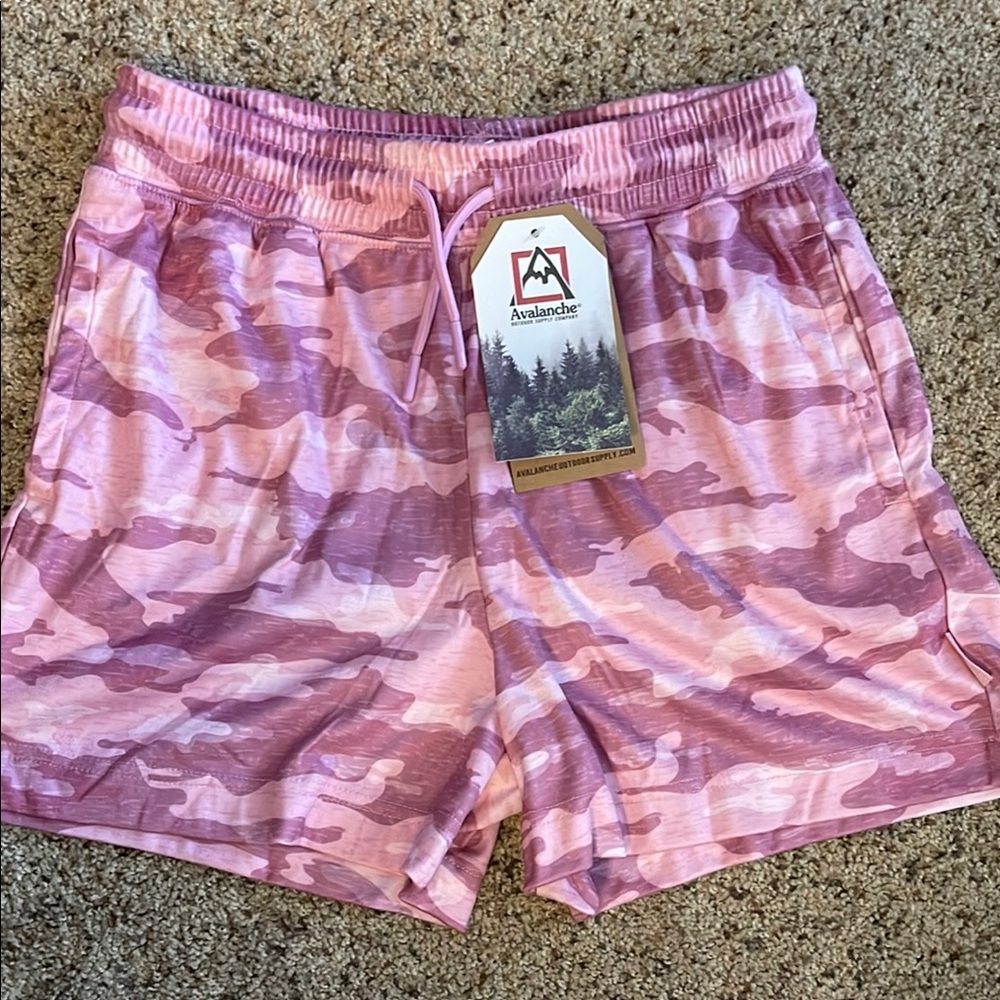 Avalanche Pink Athletic Shorts Quick-Dry Elastic Waist Kids 14/16